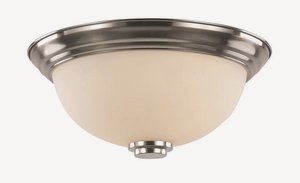 Trans Globe Lighting-70526-13 BN-Mod Space - Two Light Flushmount Brushed Nickel  Rubbed Oil Bronze Finish with White Frosted Glass